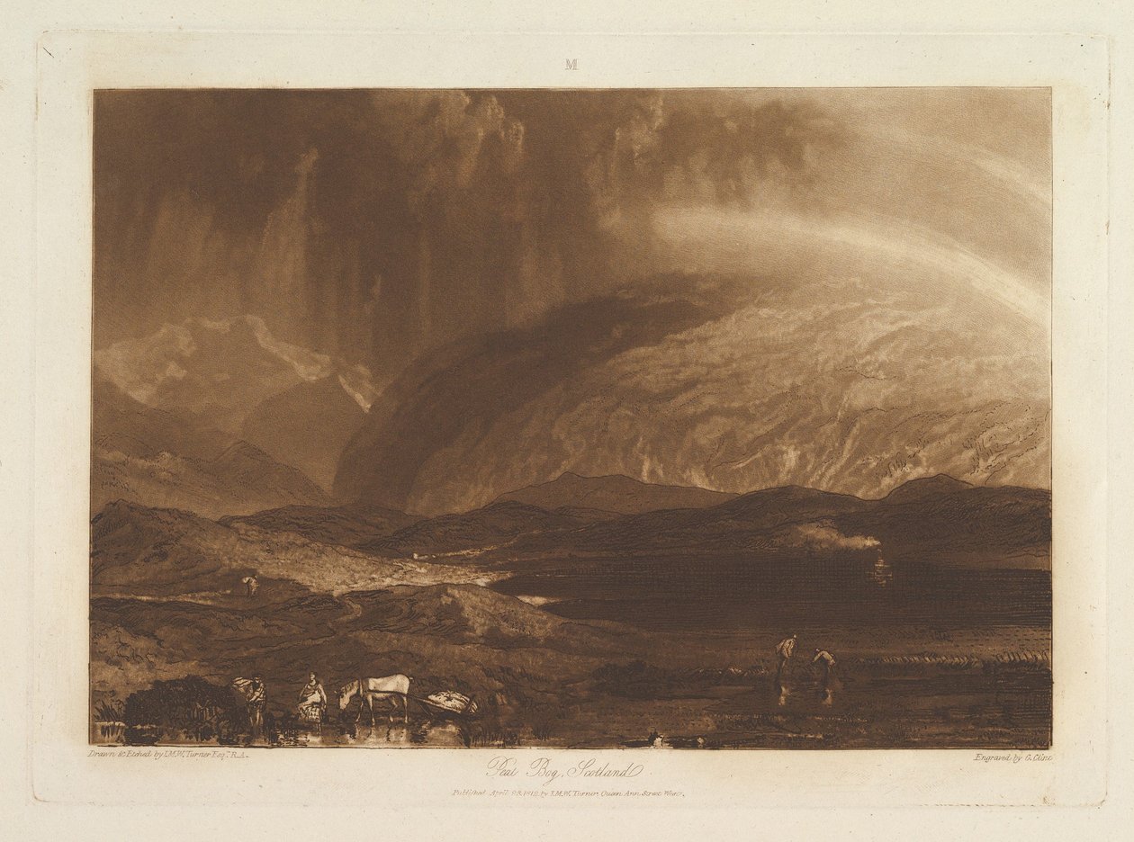 Peat Bog, Scotland Liber Studiorum, IX. rész, 45. tábla, 1812. április 23. alkotó: Joseph Mallord William Turner