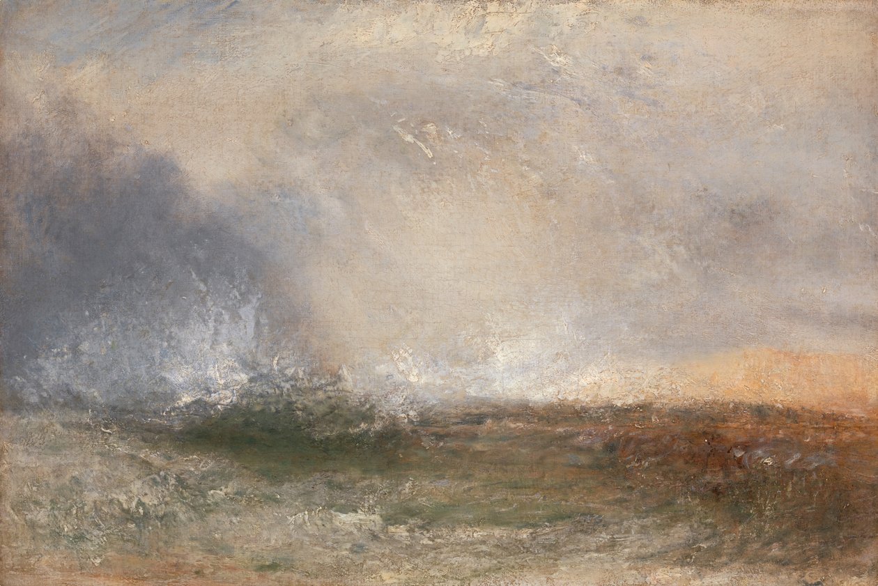 Viharos tengertörés a parton, 1840 és 1845 között. alkotó: Joseph Mallord William Turner