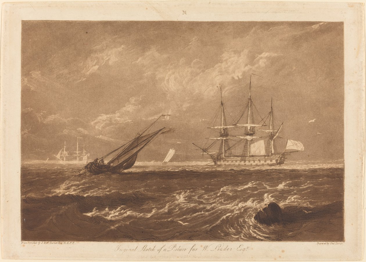 The Leader Sea Piece, 1809-ben megjelent. alkotó: Joseph Mallord William Turner
