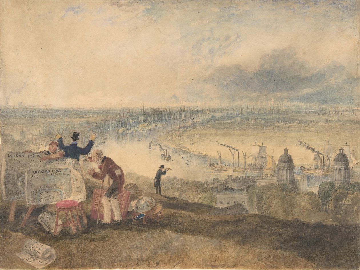 London kilátása Greenwichből, 1825. alkotó: Joseph Mallord William Turner