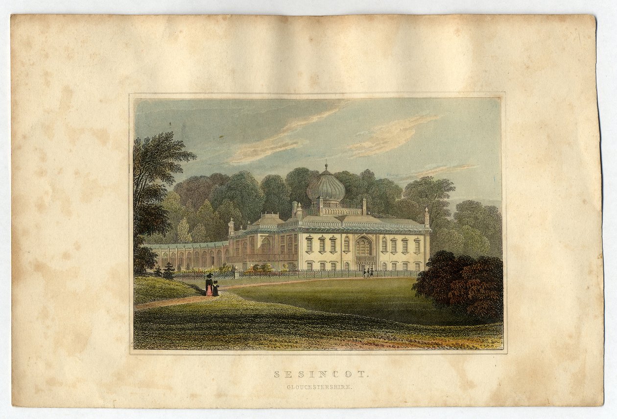 Sezincote House, Gloucester, 1823 (színes tagok) alkotó: J.P. Neale