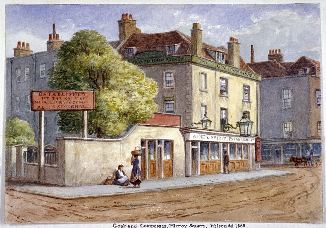 Old Goat and Compasses Inn, Marylebone Road, London, 1868 alkotó: JT Wilson