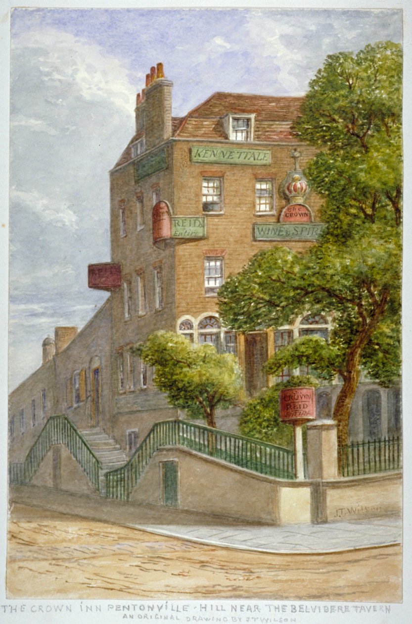 The Crown Inn, Pentonville Hill, Islington, London, 1865 alkotó: JT Wilson