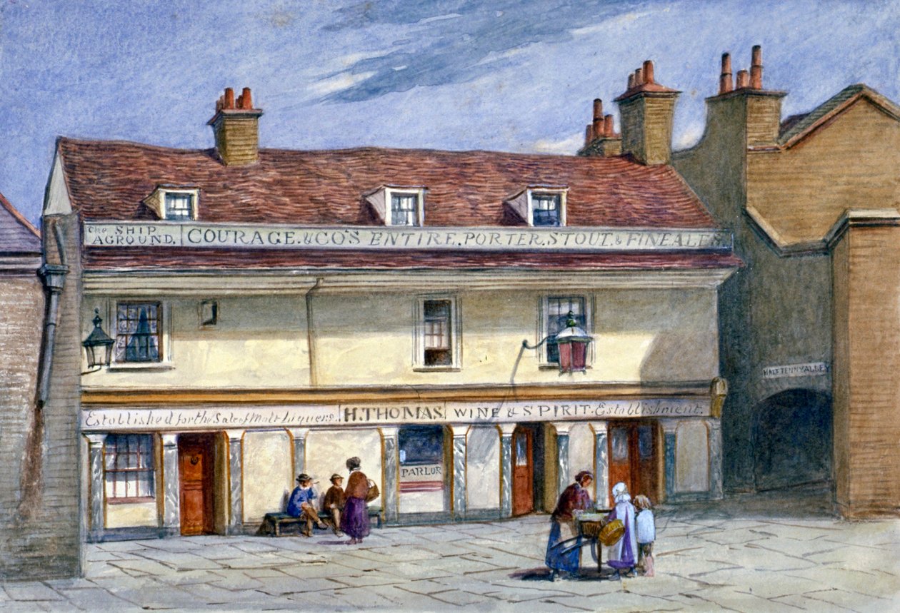 The Ship Aground nyilvános ház, Wolseley Street, Bermondsey, London, 1875. alkotó: JT Wilson