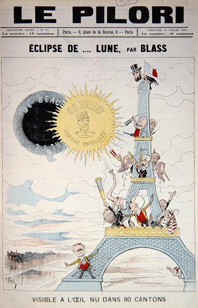 A „Le Pilori” címlapja az 1889-es francia választásokról és Boulanger tábornokról, 1889. július 28. (színes litó) alkotó: J.  Blass
