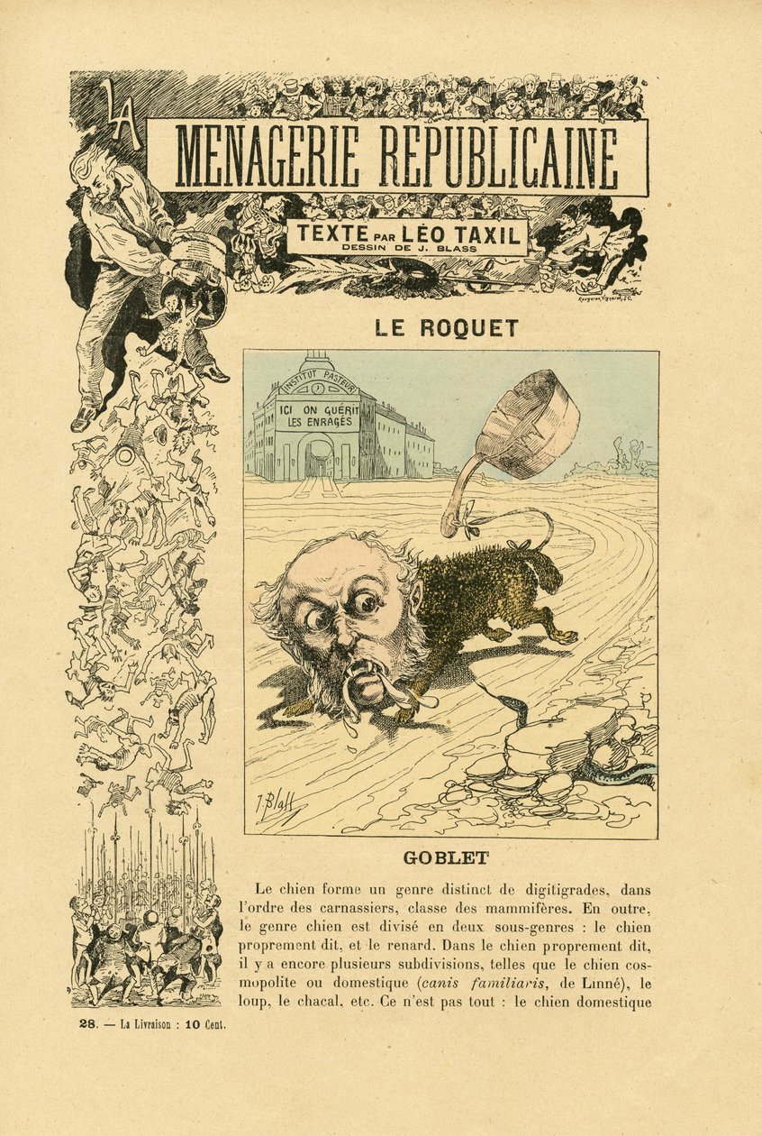 J. Blass (1847-1892) illusztrációja a Menagerie Republicaine-ban A Harmadik Köztársaság főszereplőinek humorista galériájában alkotó: J. (1847 1892) Blass