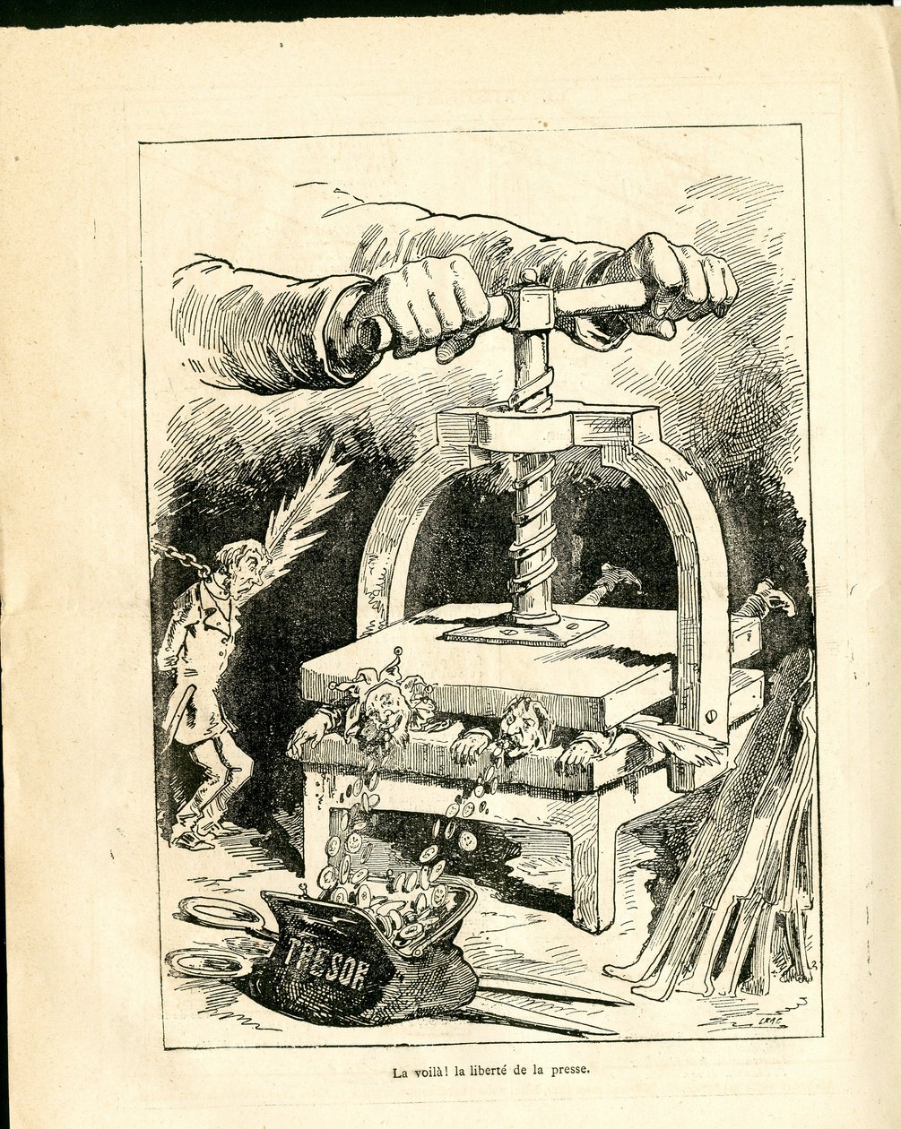 Le Triboulet, Szatirikus fekete-fehérben alkotó: J. (1847 1892) Blass