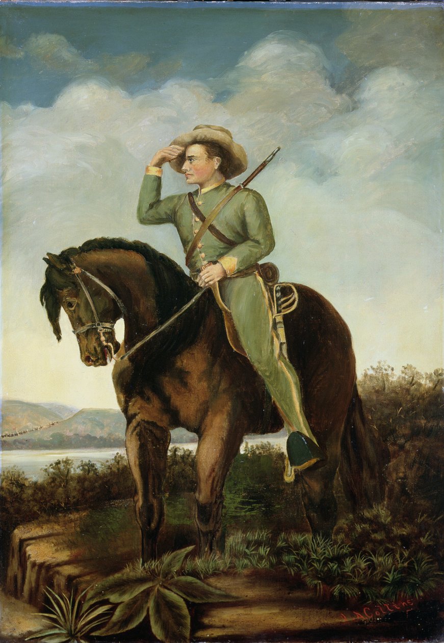 Turner Ashby tábornok konföderációs cserkésze a völgyben, Luray és New Jacket közelében alkotó: J. A. Collins