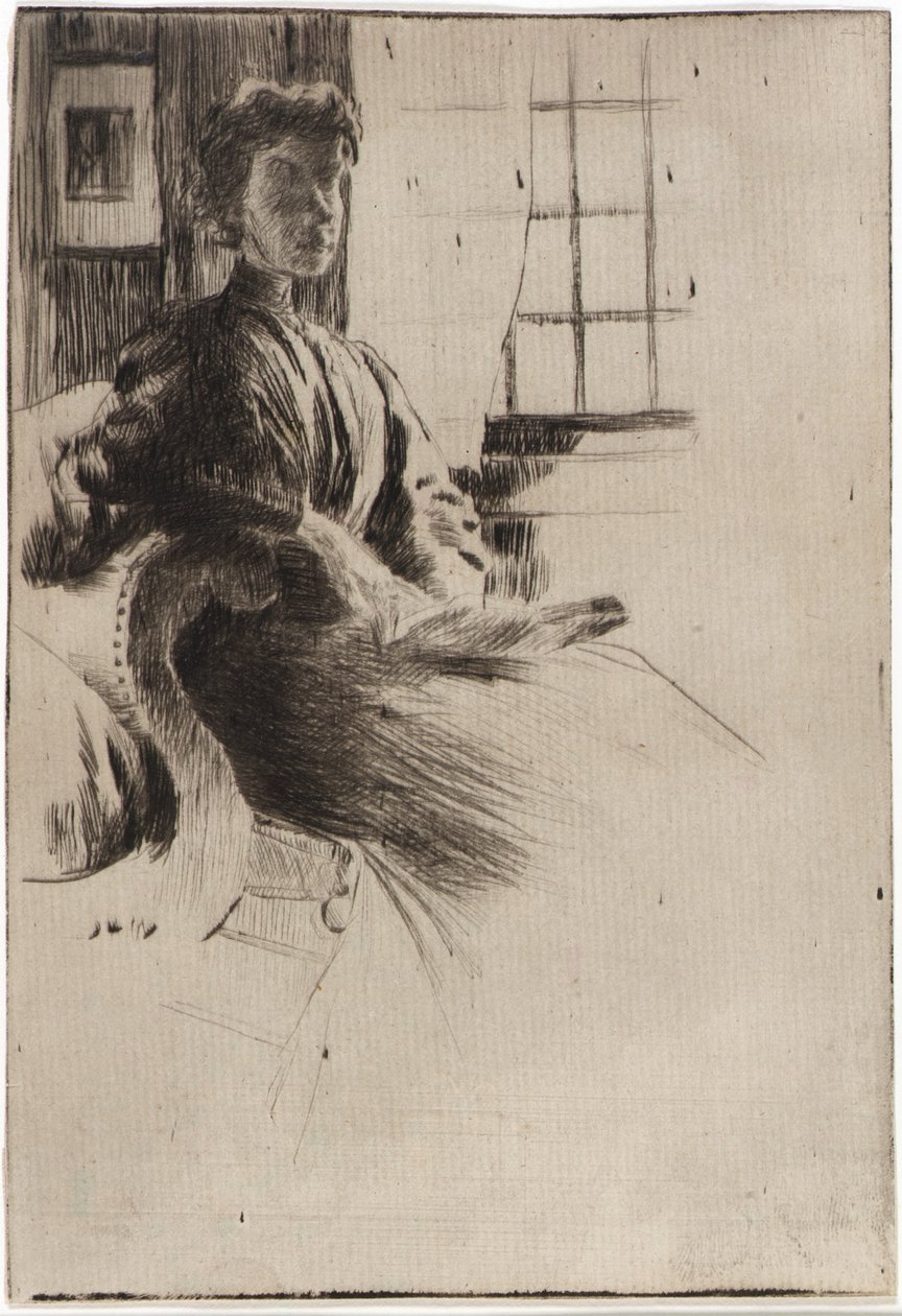 Az ablaknál alkotó: J. Alden Weir