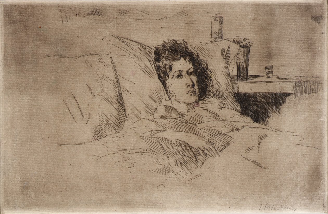 Anya és csecsemő alkotó: J. Alden Weir