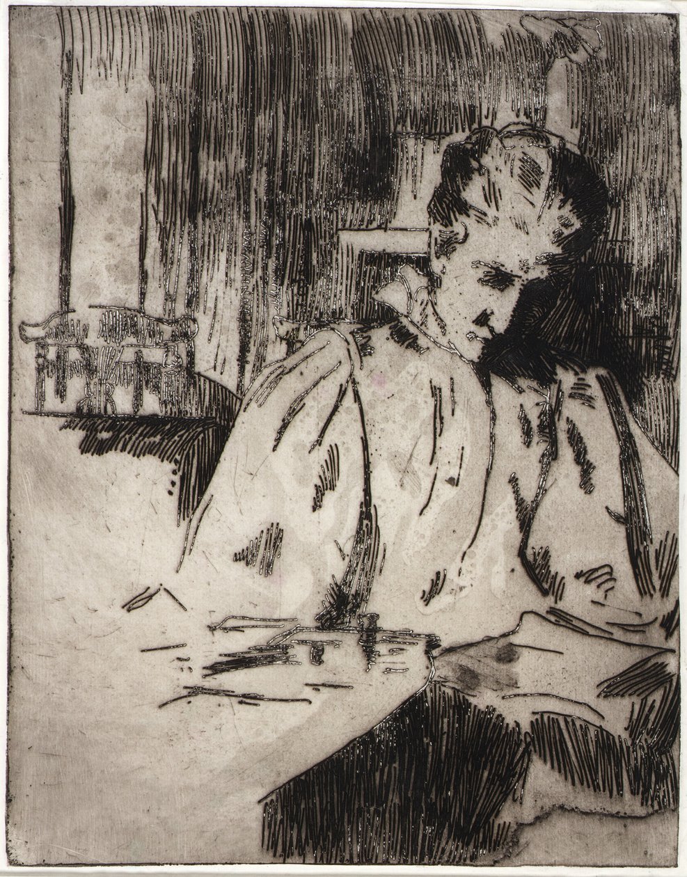 Nő Olvasás alkotó: J. Alden Weir