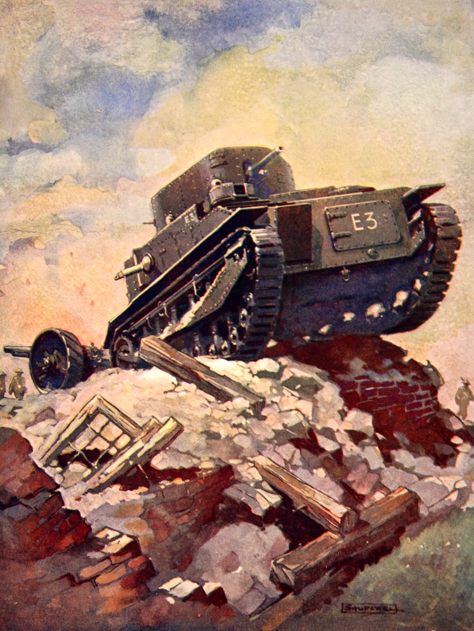 Egy első világháborús tank (színes litó) alkotó: J. Allen (after) Shuffrey