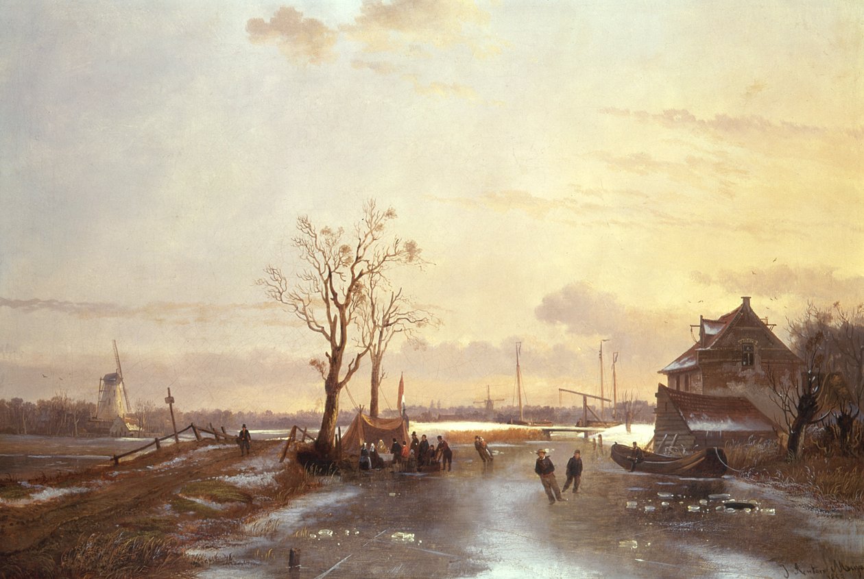 Téli jelenet, 1853 alkotó: J. Anton Mignon