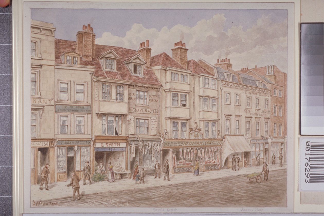 Kilátás a 140-156. számokra a Borough High Street nyugati oldalán, 1888 alkotó: J. Appleton