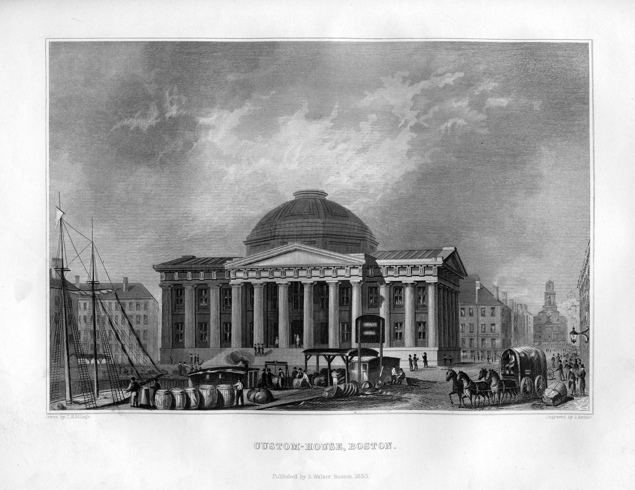 Vámház, Boston, Massachusetts, 1855. alkotó: J. Archer