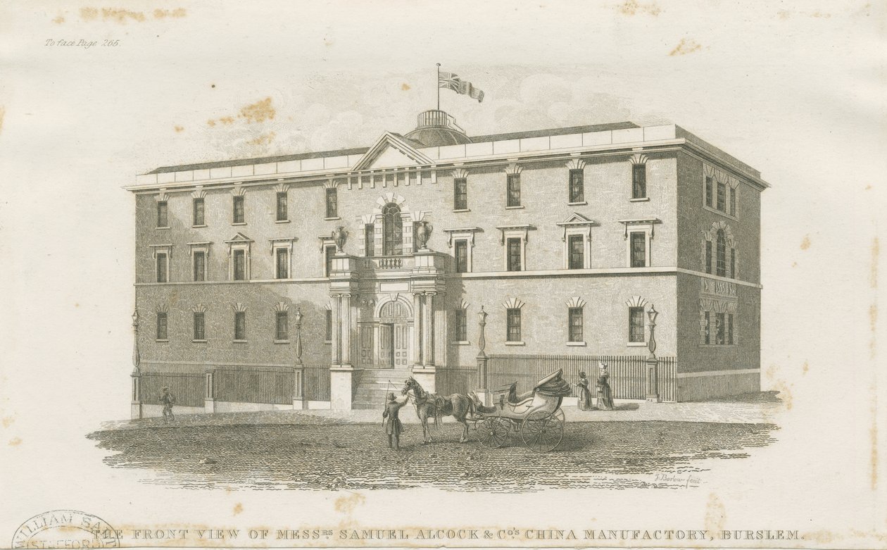 Burslem - Messrs. Samuel Alcock & Cos. gyára: acélmetszet, nd [?19. század] (nyomat) alkotó: J Barlow