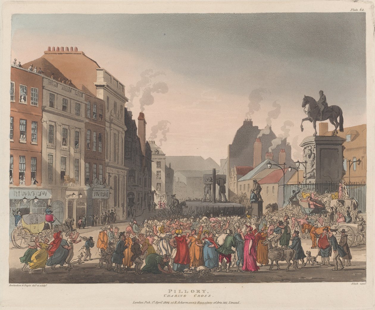 Pillory, Charing Cross, 1809. április 1., 1809. április 1. alkotó: J. Bluck