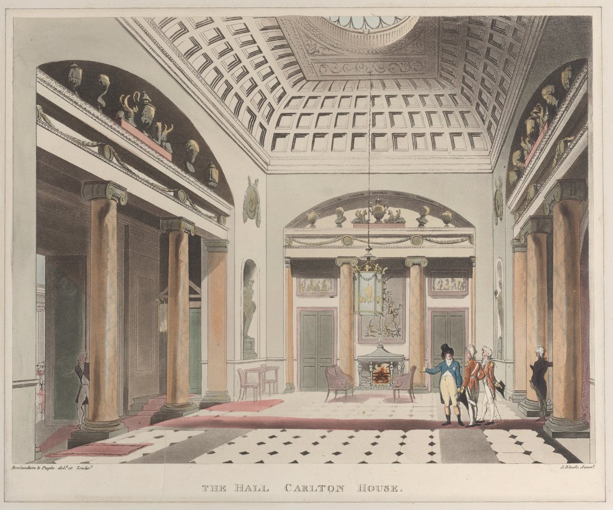 The Hall Carlton House Microcosm of London, 15. lemez, 1808. április 1., 1808. április 1. alkotó: J. Bluck