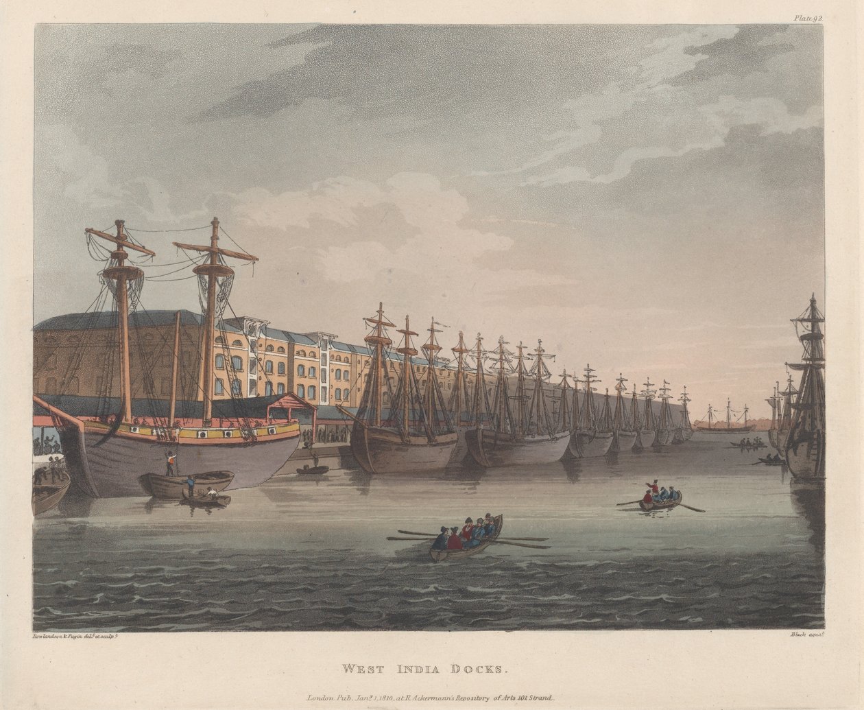 West India Docks, 1810. január 1., 1810. január 1. alkotó: J. Bluck
