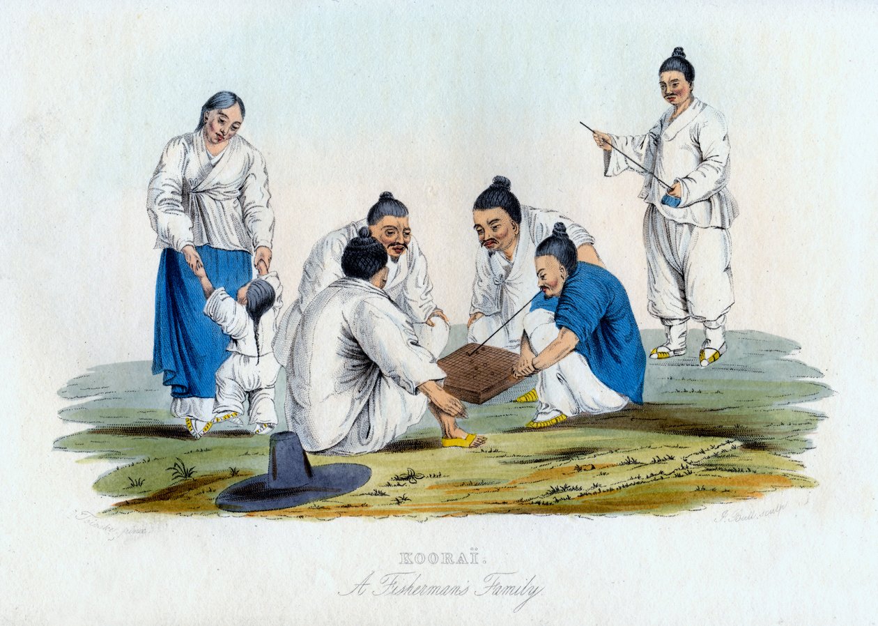 Koorai, halászcsalád, 1848. alkotó: J. Bull