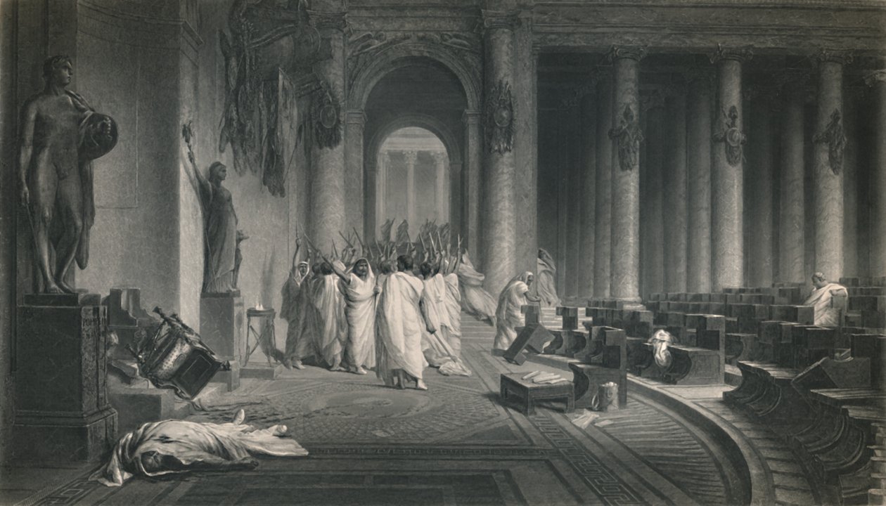 Caesar halála. Julius Caesar, 1870 alkotó: J. C. Armytage