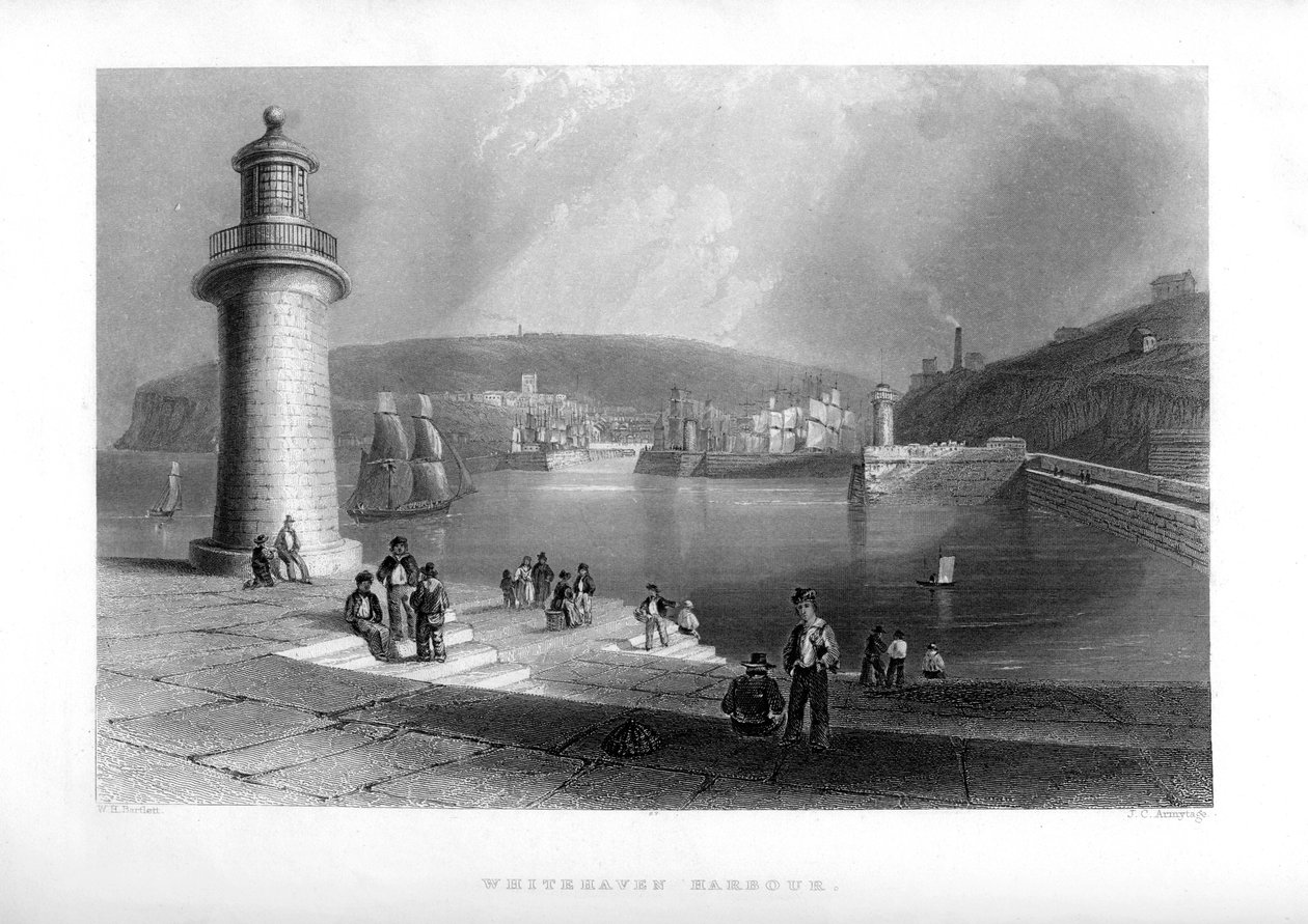 Whitehaven kikötő, Cumbria, 1886. alkotó: J. C. Armytage