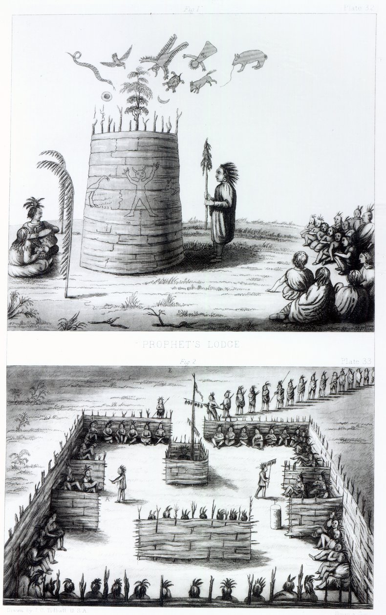 A Próféta páholya és Medavisok Henry Schoolcraft (1793-1864) könyvéből alkotó: J. C. Tidball