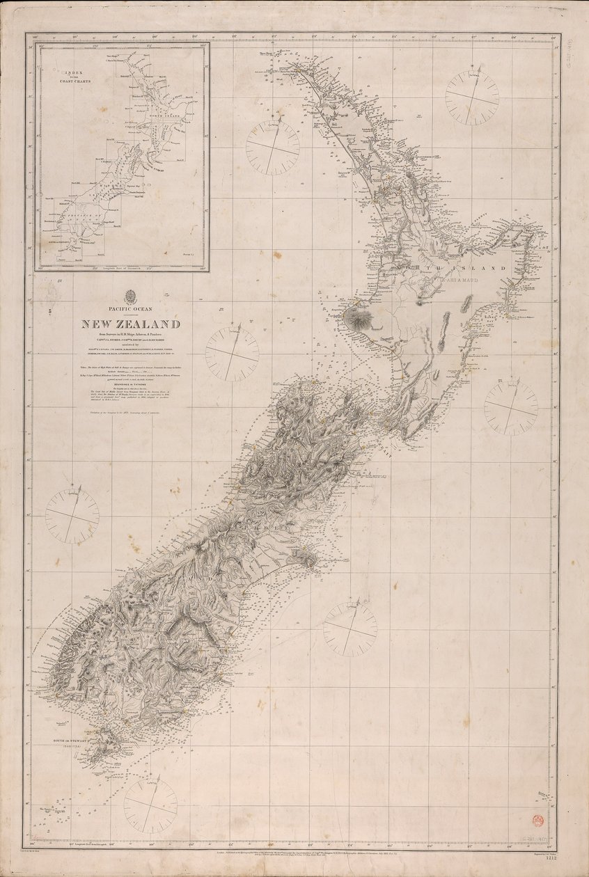 Új-Zéland térképe alkotó: J. & C. Walker