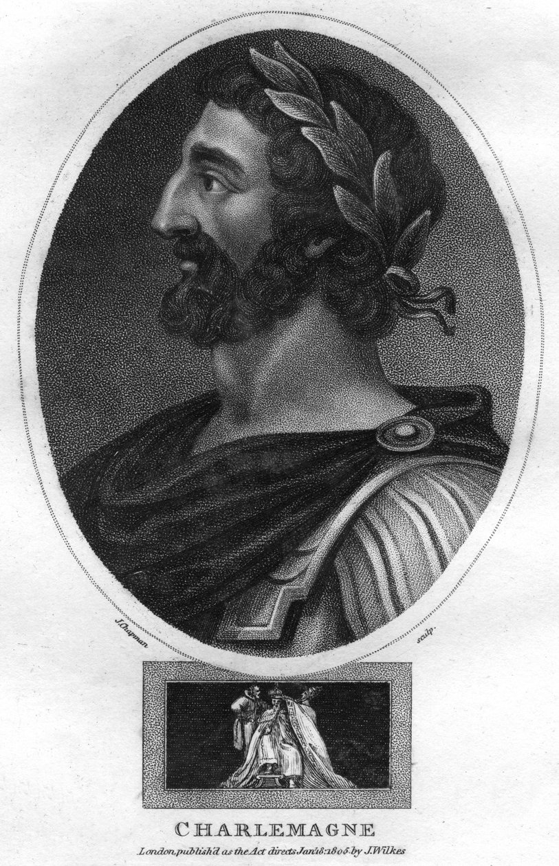 Nagy Károly vagy Nagy Károly, a frankok királya és a római római császár, 1805. alkotó: J. Chapman