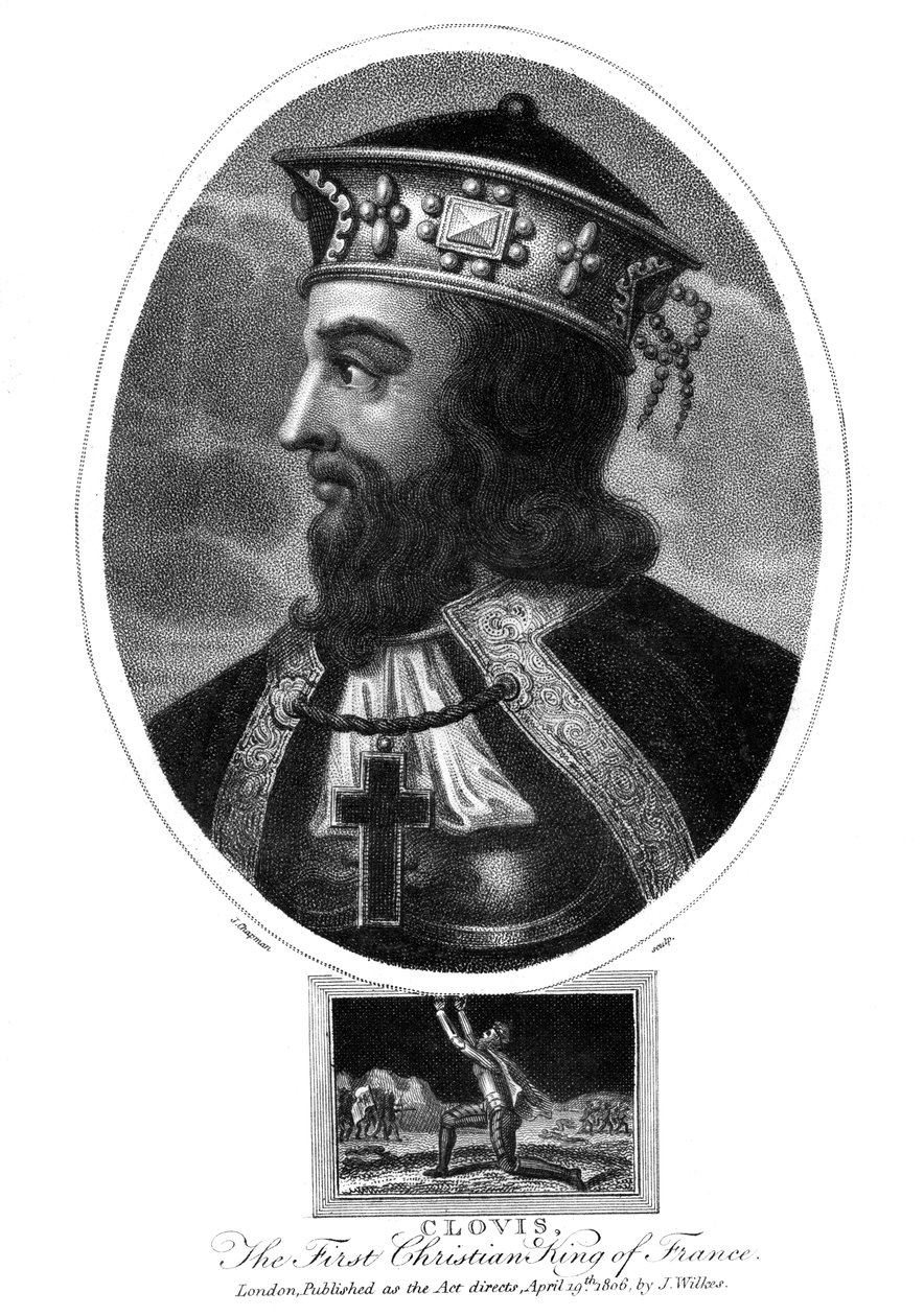 Clovis, a frankok első keresztény királya, 1806. alkotó: J. Chapman