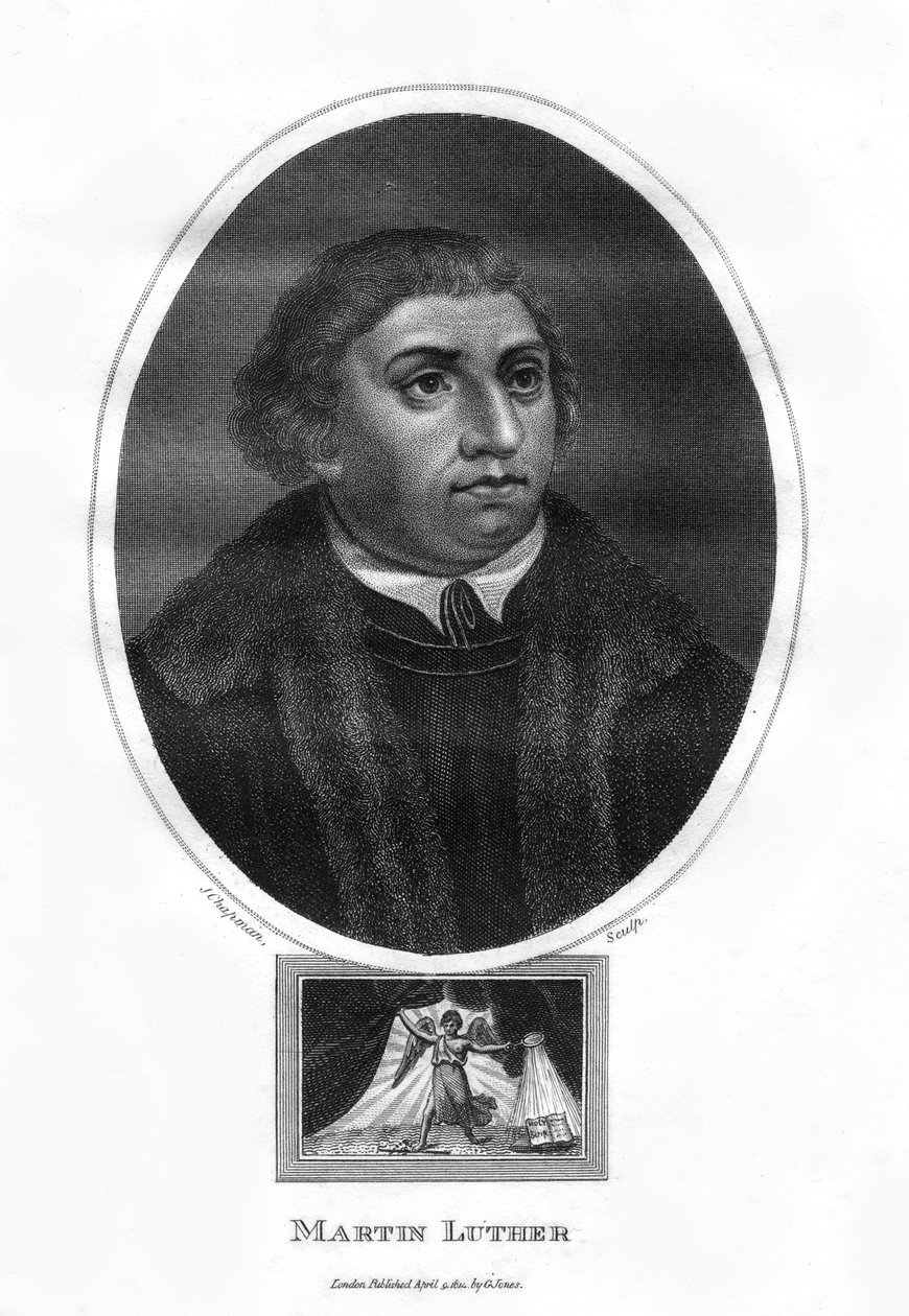 Luther Márton német teológus, Ágoston-rendi szerzetes és egyházi reformátor, 1814. alkotó: J. Chapman