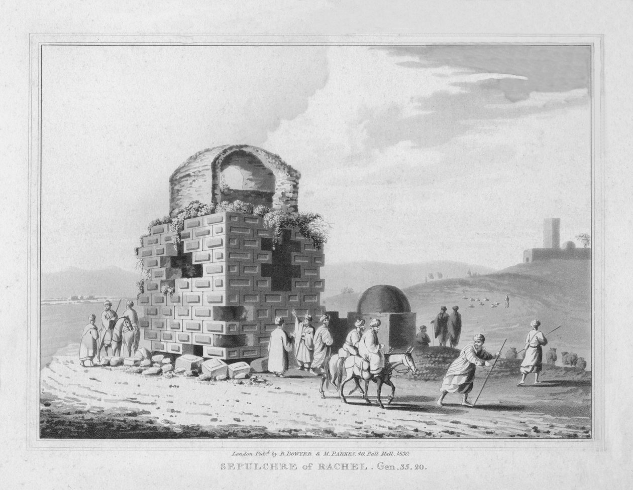 Ráhel sírja. Genesis. 1830. 35.20 alkotó: J. Clarke