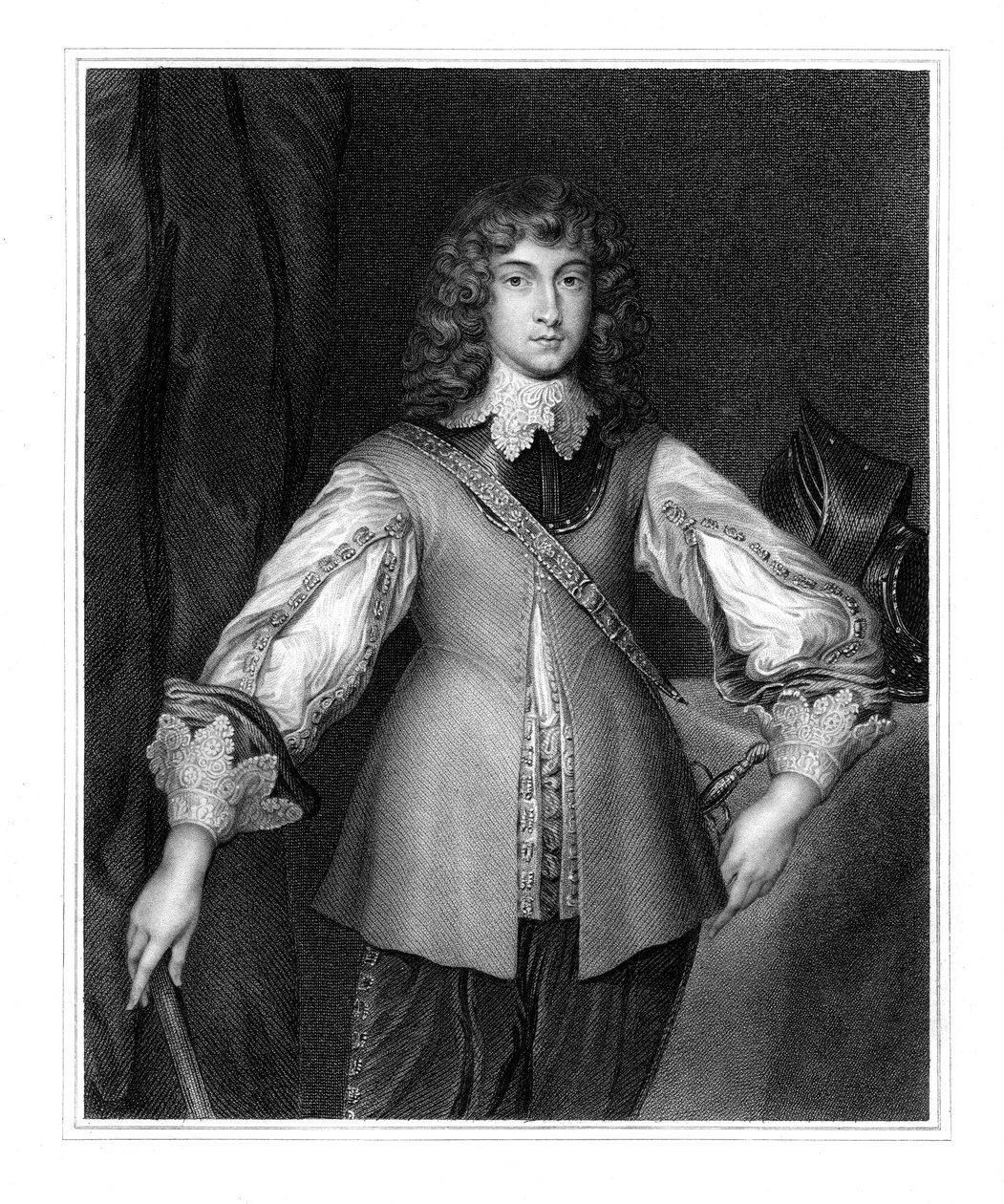 Rupert herceg, az angol polgárháború royalista lovassági parancsnoka, 19. század. alkotó: J. Cochran