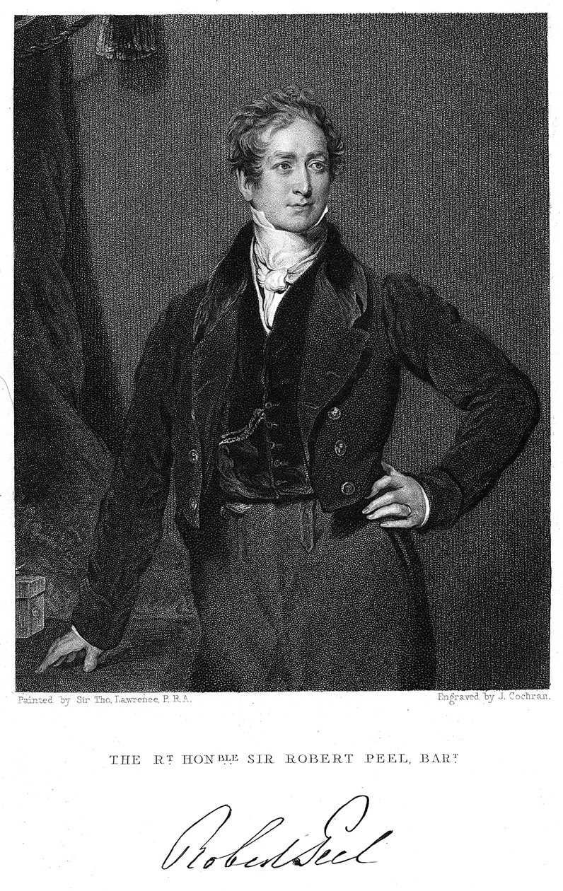 Robert Peel, a 19. századi brit államférfi alkotó: J. Cochran