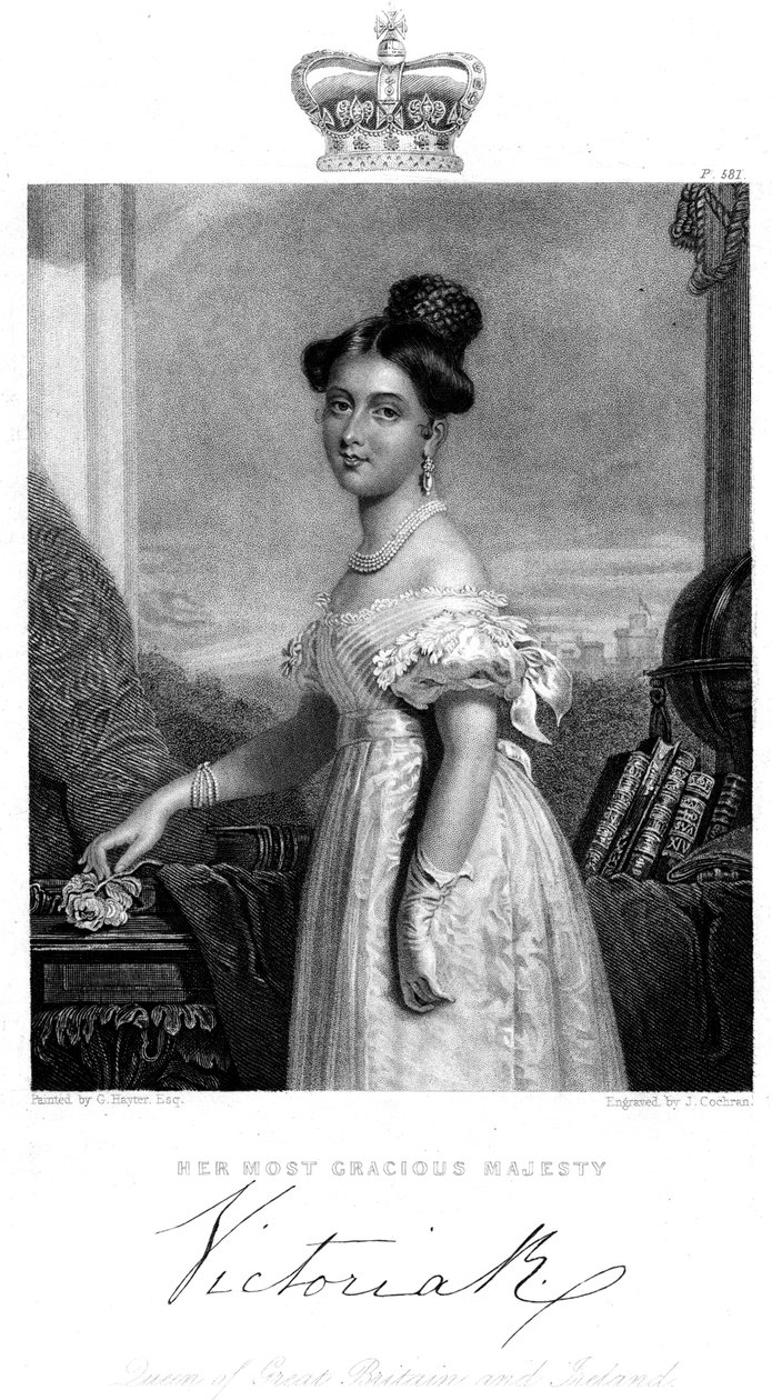Viktória, Nagy-Britannia és Írország királynője, 1838 alkotó: J. Cochran