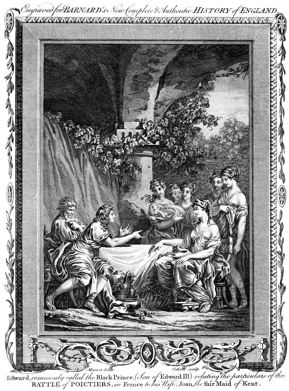 Edward, a Fekete Herceg a 19. századi poictiers-i csata részleteiről mesél. alkotó: J. Collyer