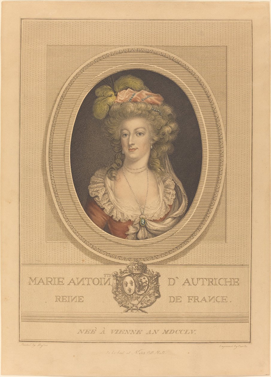 Marie Antoinette alkotó: J. Curtis after Joseph Boze