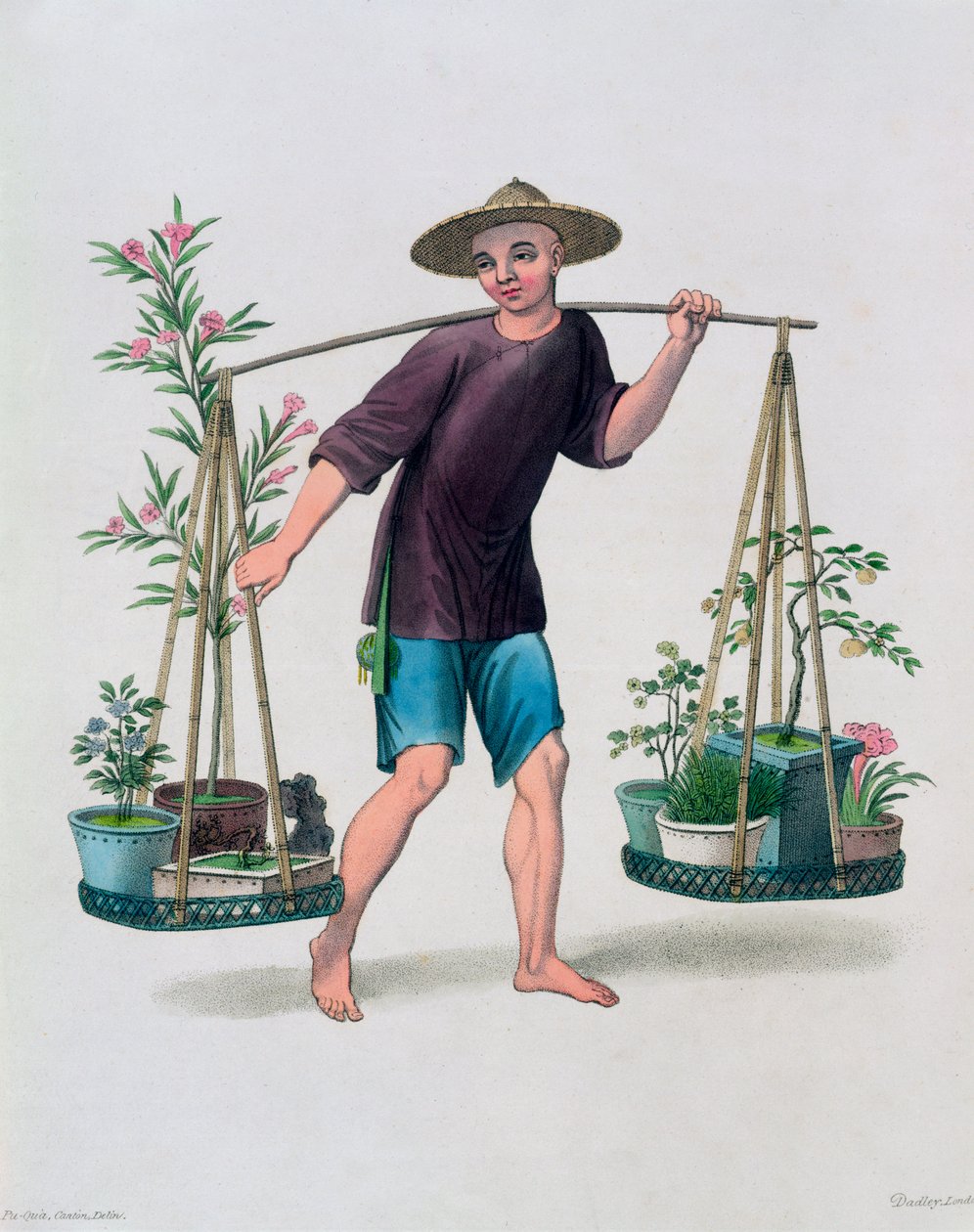 "Porter gyümölcsfákkal és virágokkal", Kína, 1800 alkotó: J Dadley
