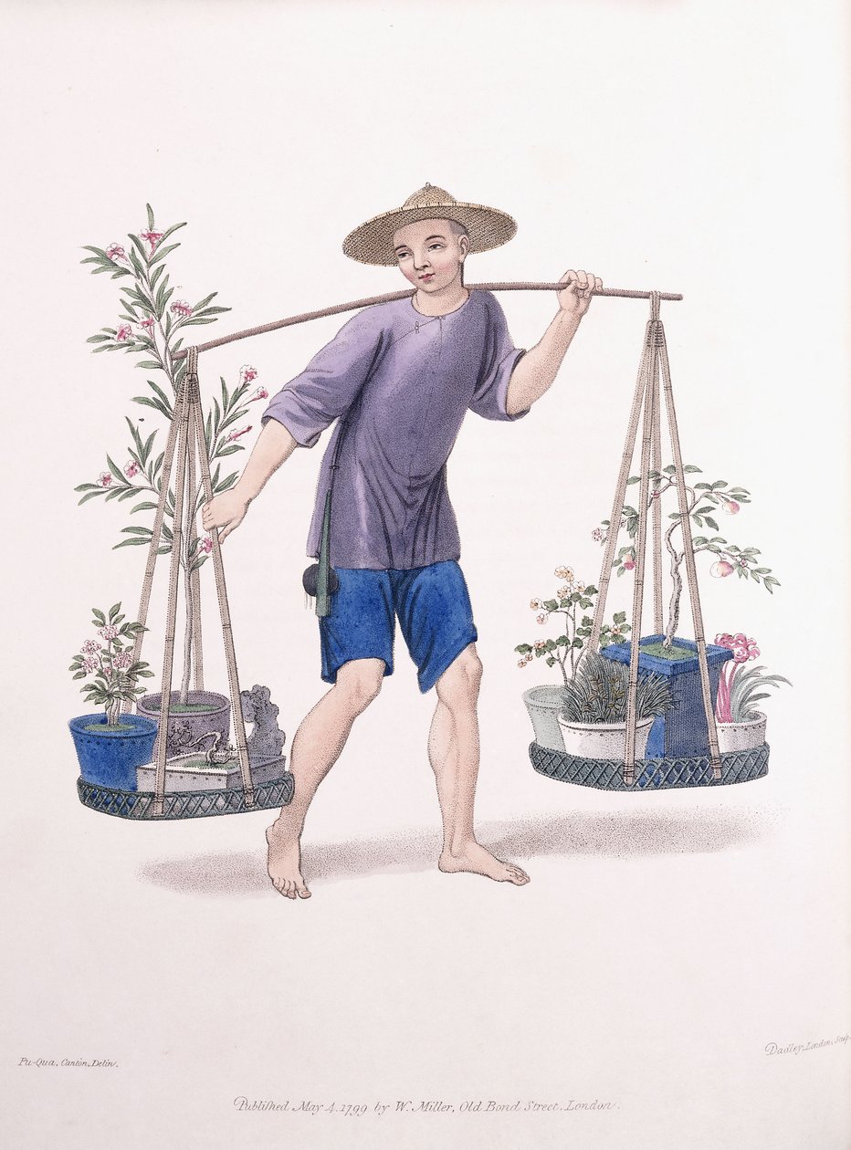 Egy portás gyümölcsfákkal és virágokkal, 1800-2001 körül alkotó: J Dadley