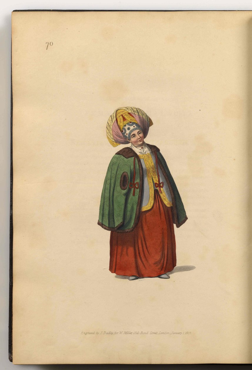 Kaluga kereskedő felesége - Az Orosz Birodalom jelmezei, 1803 alkotó: J. Dadley