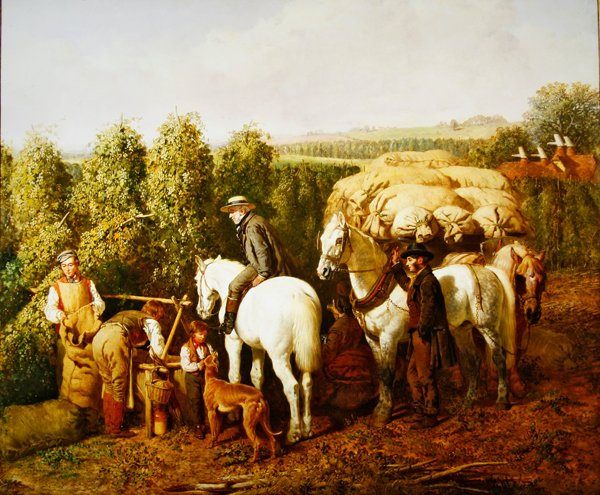 Kentish Hop-Garden (olaj, vászon) alkotó: J. F. and Bright H. Herring Snr.