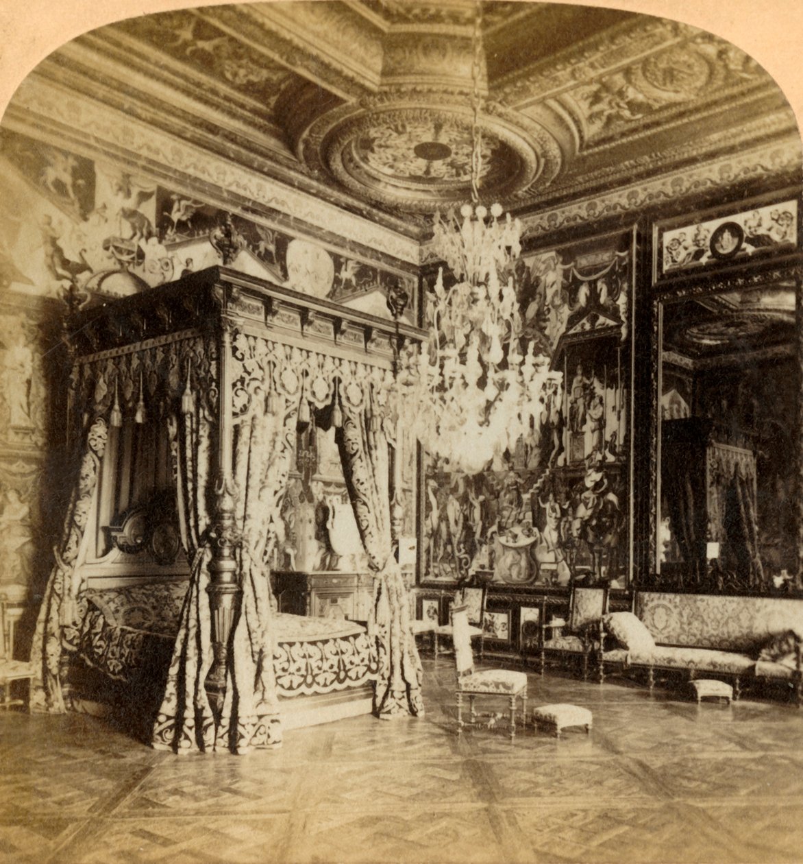 Catherine de Medicis fogadószobája, Fontainebleau-i palota, Franciaország, 1889. alkotó: J. F. Jarvis