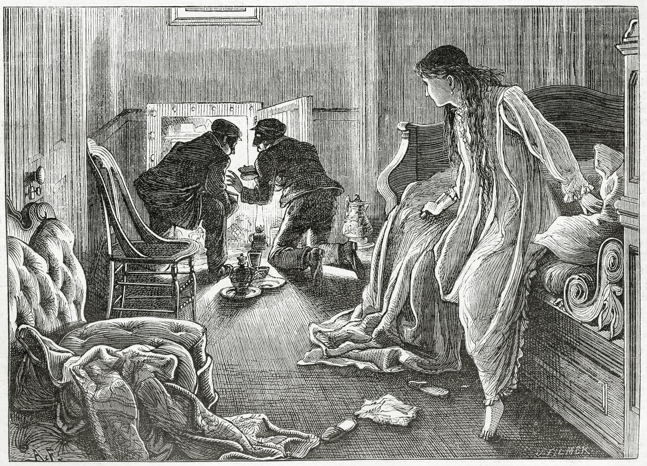 Nagyon lágyan felemeltem a kezem, és kihúztam a tőrt a párnám alól, illusztráció egy thriller krimihez, a "The Story of a Scar"-hoz, az "Appleton