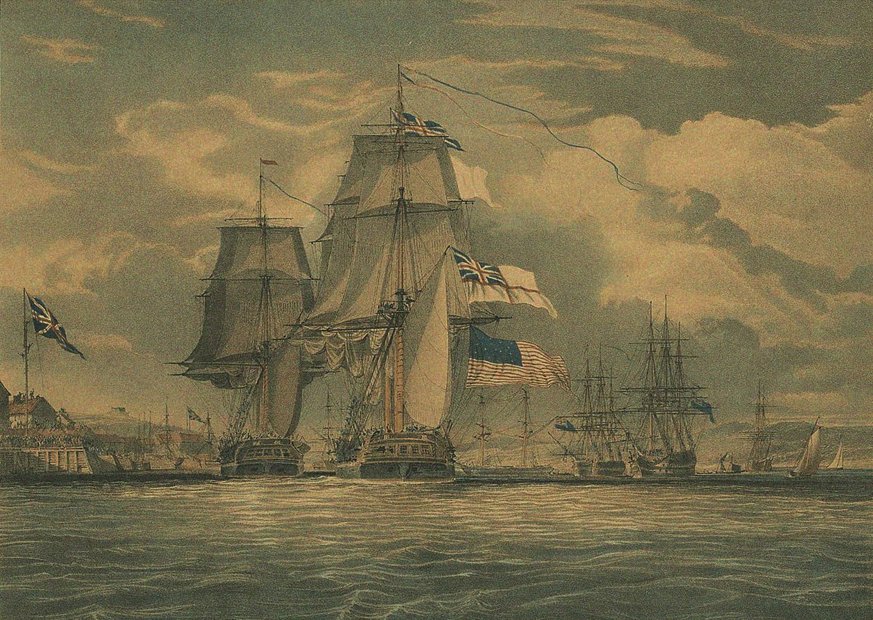 A HMS Shannon elfoglalja a USS Chesapeake-et 1813. június 1-jén alkotó: J. G. C. Schetly