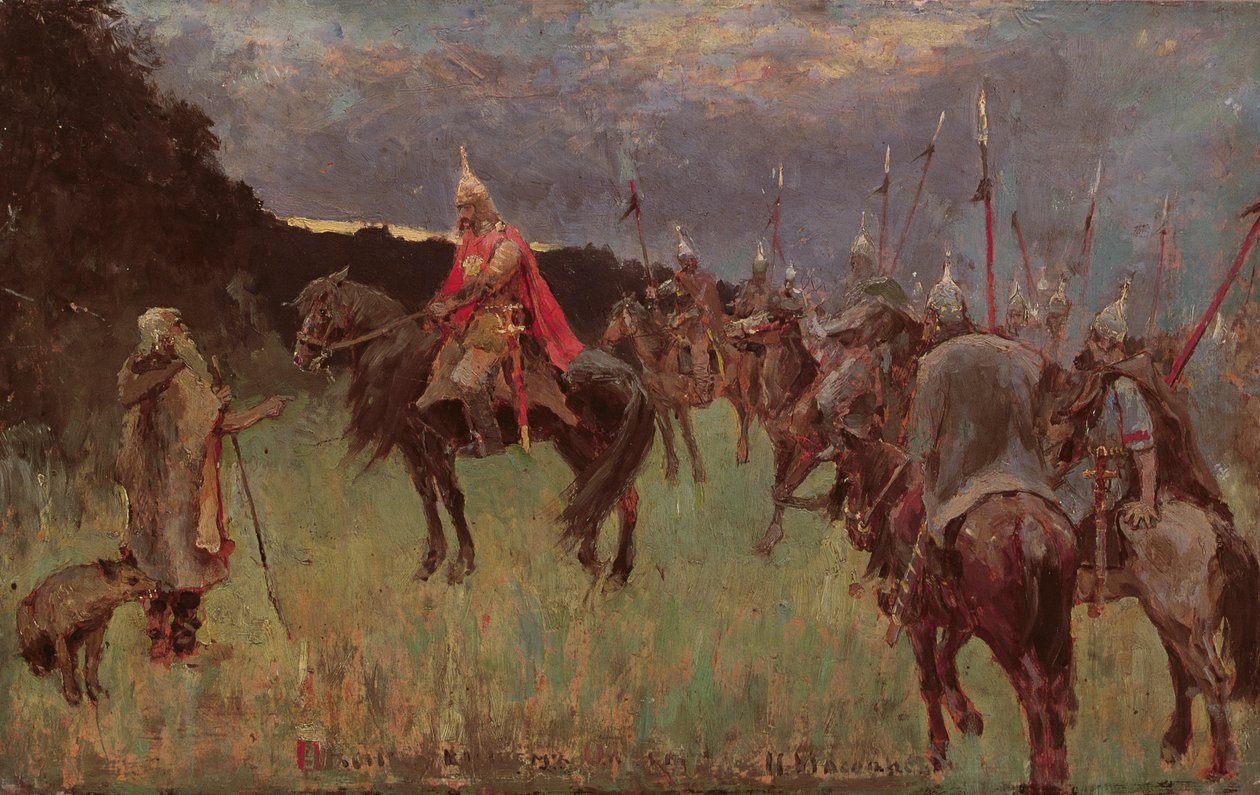 A bölcs Oleg éneke (olaj, vászon) alkotó: J. G. Myasoyedov