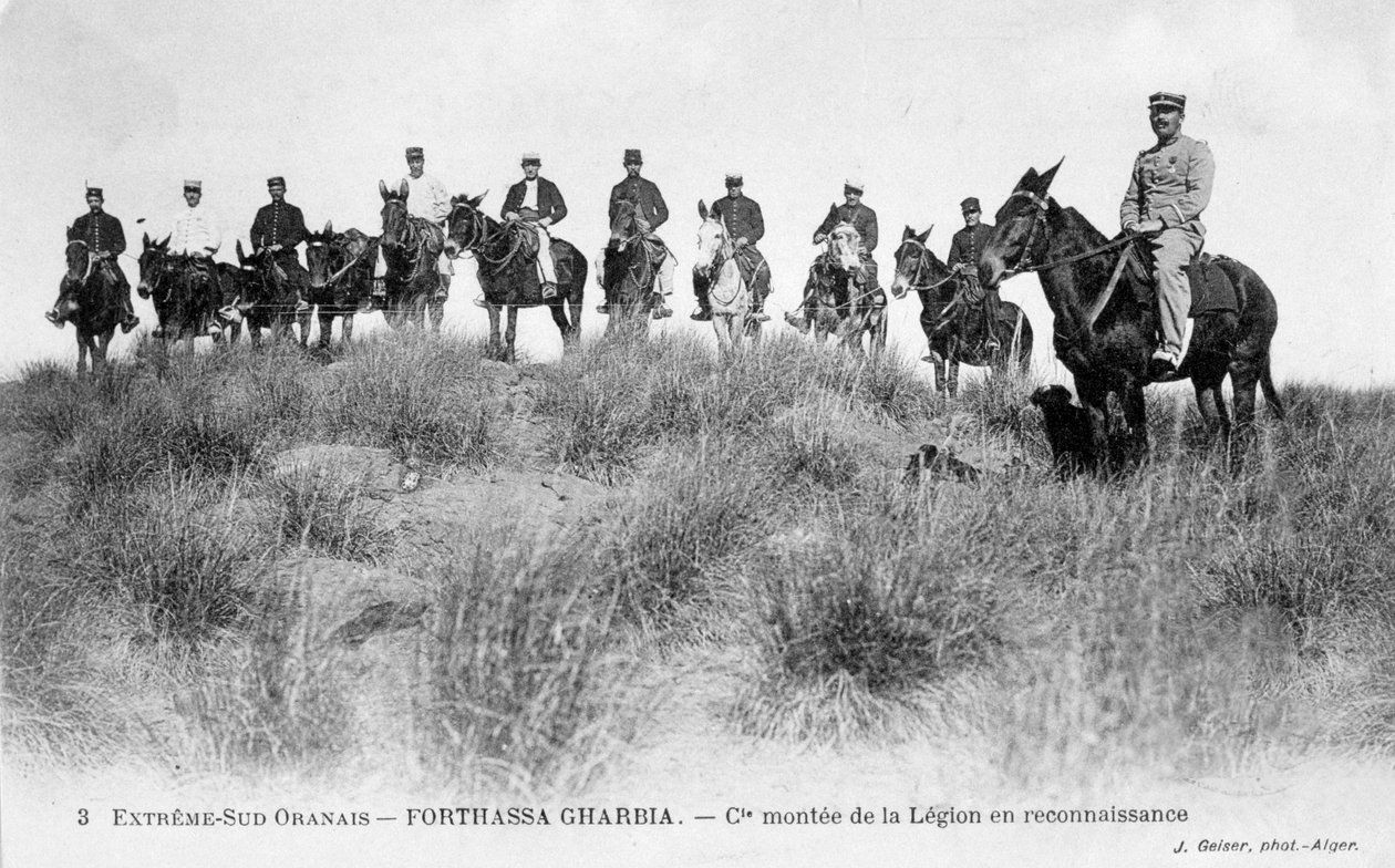 Francia Idegenlégió lovassága, Forthassa Gharbia, Algéria, c1905 alkotó: J. Geiser