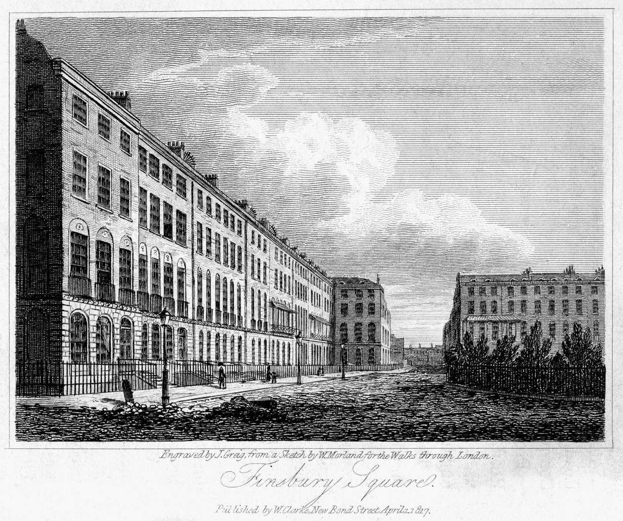 Finsbury Square, London, 1817. alkotó: J. Greig