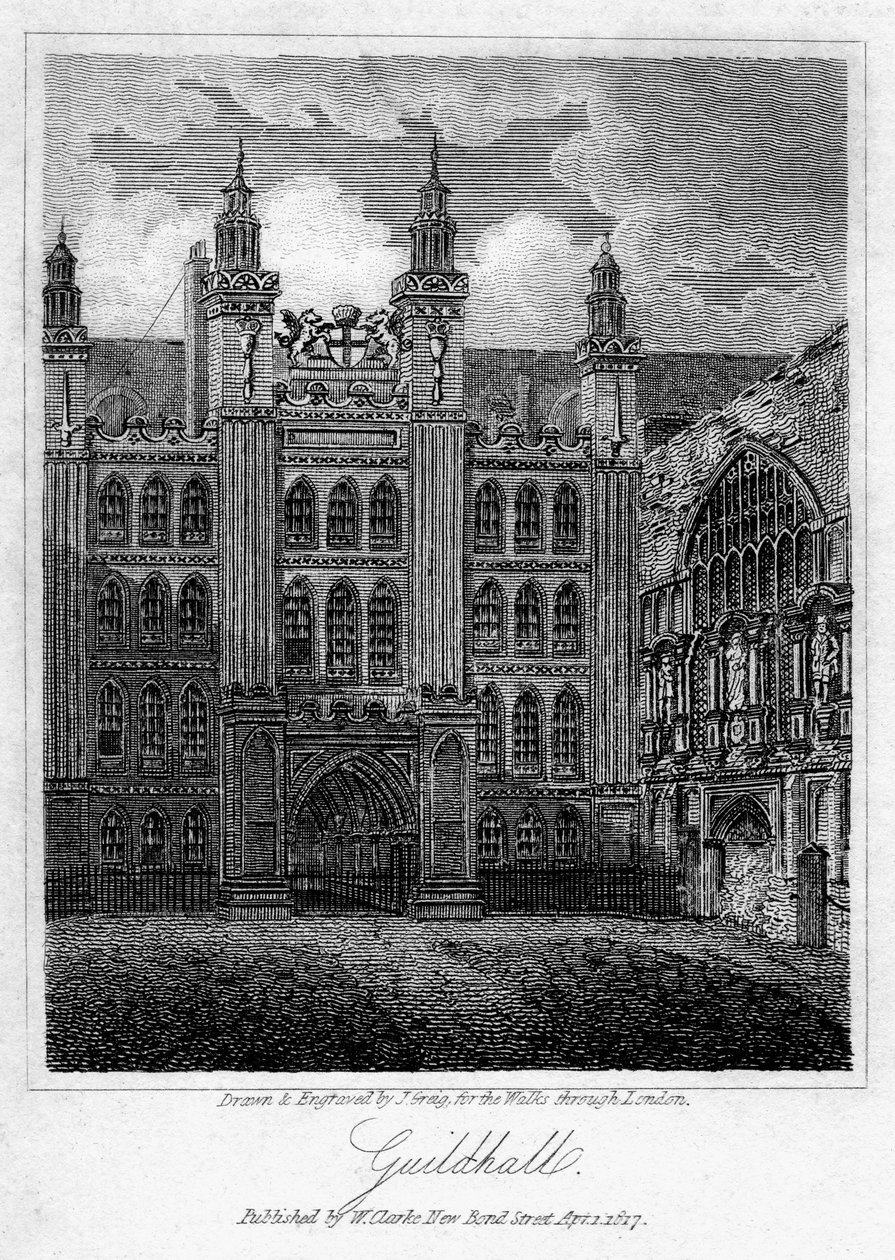 Guildhall, London City, 1817. alkotó: J. Greig