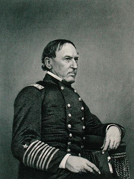 David Glasgow Farragut (1801-70), William G. Jackman (fl.c.1840-60) fényképe után metszett (metszet) alkotó: J. Gurney and Son