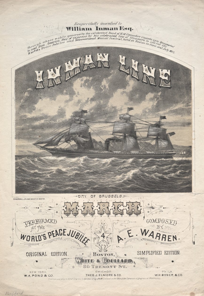 Inman Line 1872. március. alkotó: J. H. Bufford